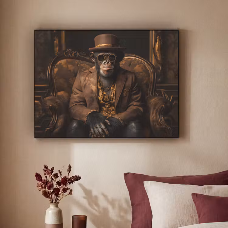 Art Frame - Chimpansee - Stoel - Pak - Bruin — 2