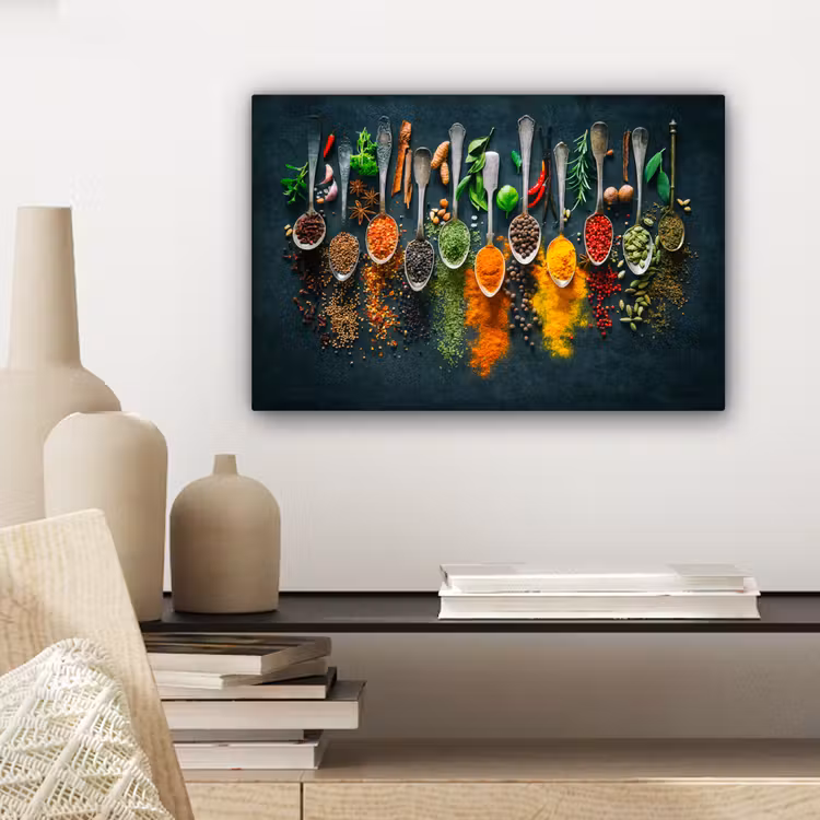 Canvas schilderij - Kruiden - Specerijen - Lepels — 5
