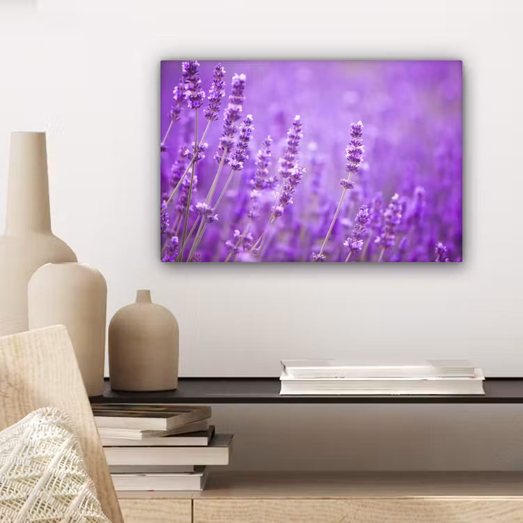 Canvas schilderij - Lavendel - Close-up - Bloemen - Paars — 5