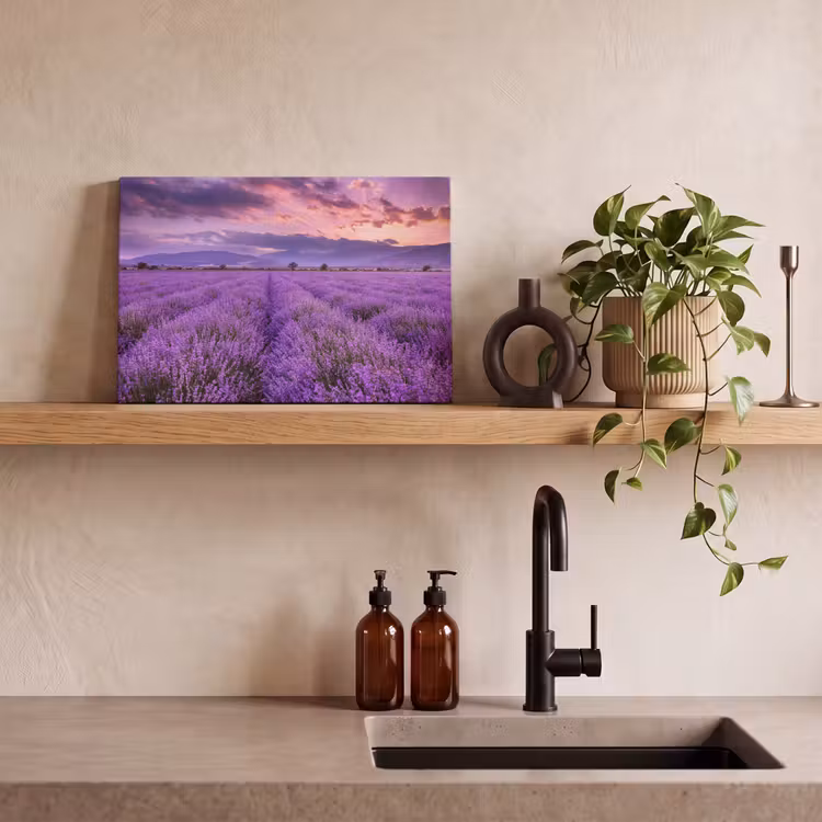 Canvas schilderij - Lavendel - Paars - Bloemen - Veld — 3