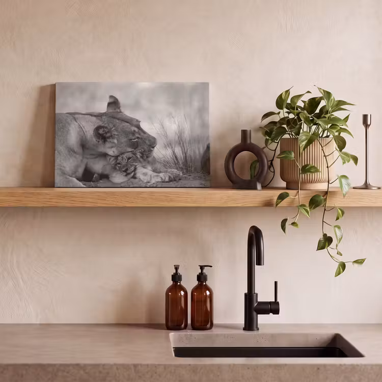 Canvas schilderij - Leeuwin - Welp - Zwart — 3