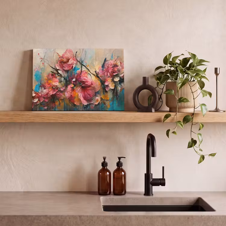 Canvas schilderij - Kunst - Bloemen - Roze - Rozen - Natuur — 3