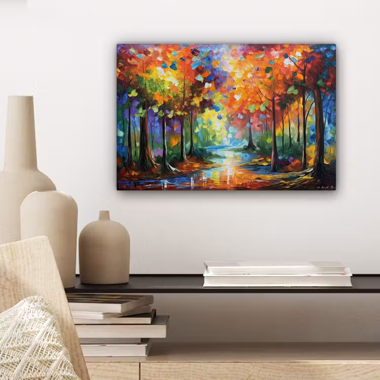 Canvas schilderij - Landschap - Bos - Kleuren - Natuur — 5
