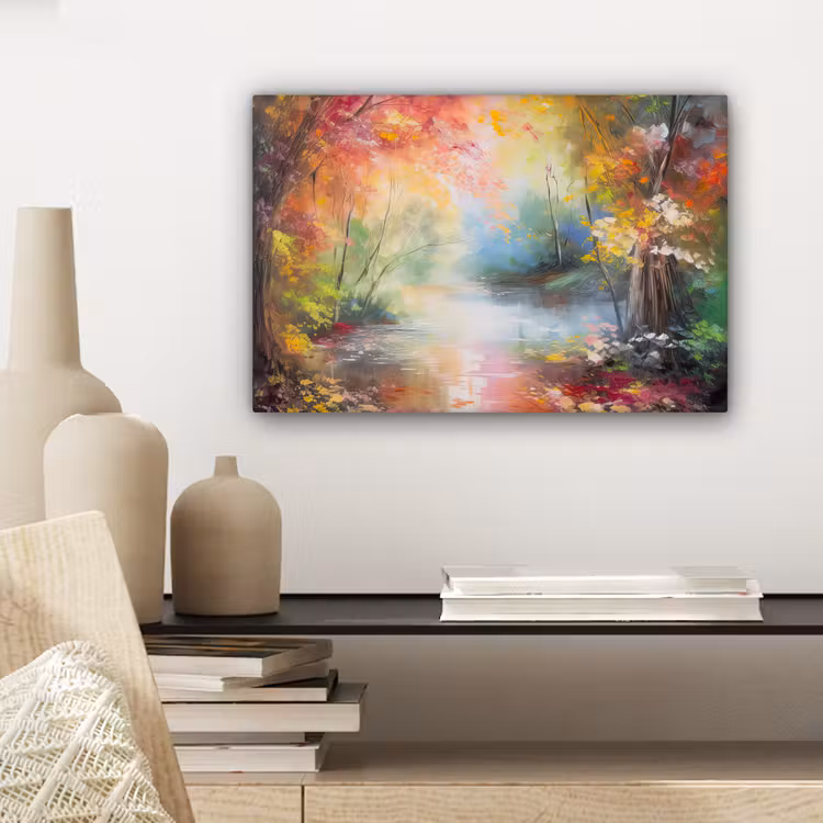 Canvas schilderij - Landschap - Olieverf - Kleurrijk - Natuur — 5