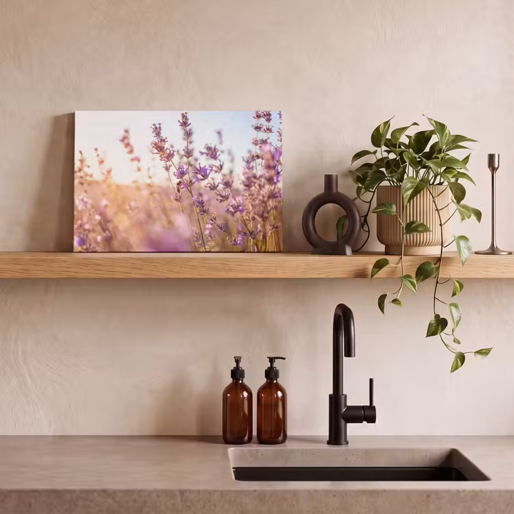 Canvas schilderij - Lavendel - Close-up - Zon - Bloemen - Paars — 3