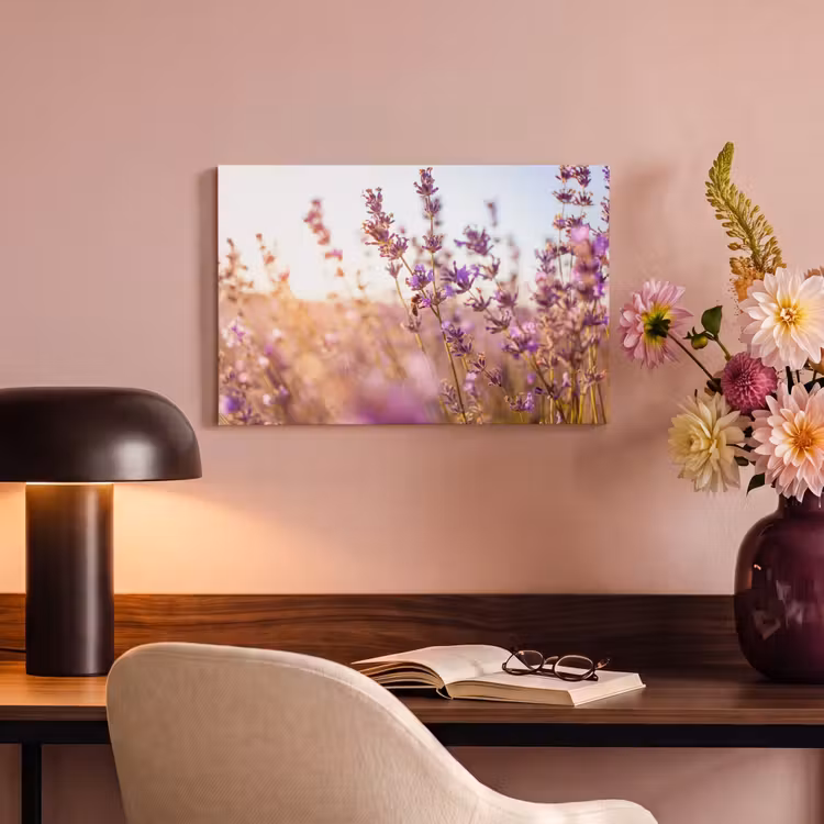 Canvas schilderij - Lavendel - Close-up - Zon - Bloemen - Paars — 4