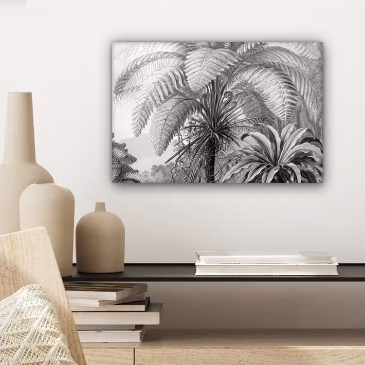 Canvas schilderij - Planten - Zwart wit - Design - Illustratie - Botanisch — 5