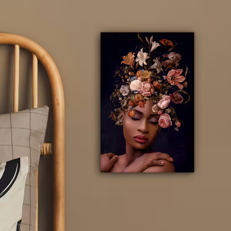Canvas schilderij - Vrouw - Boeket - Make up — 3