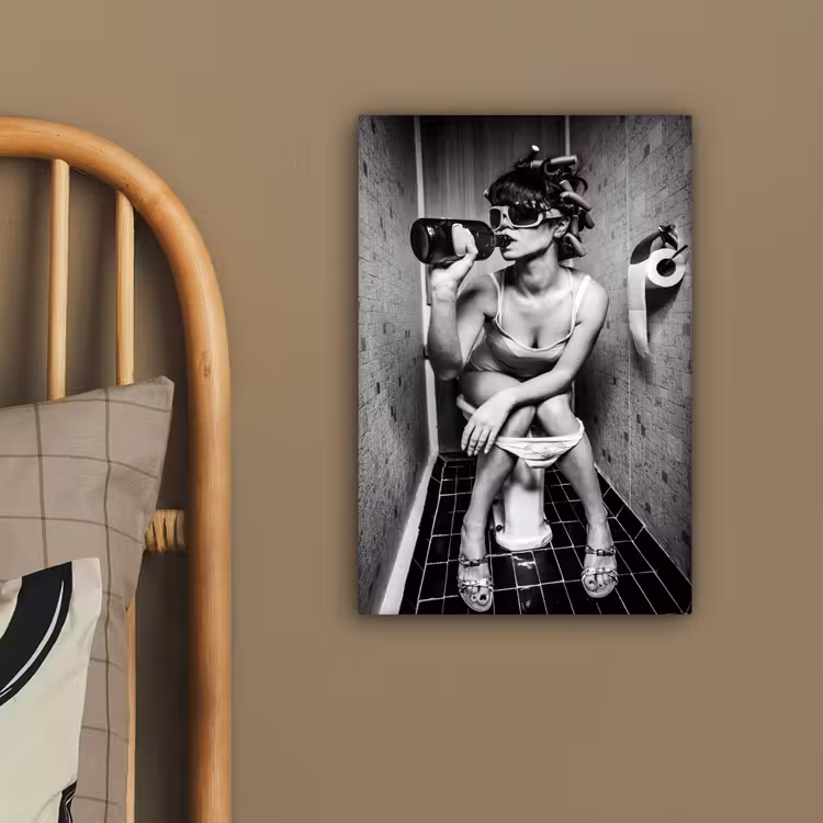 Canvas schilderij - Vrouw - Drank - Krulspelden — 3