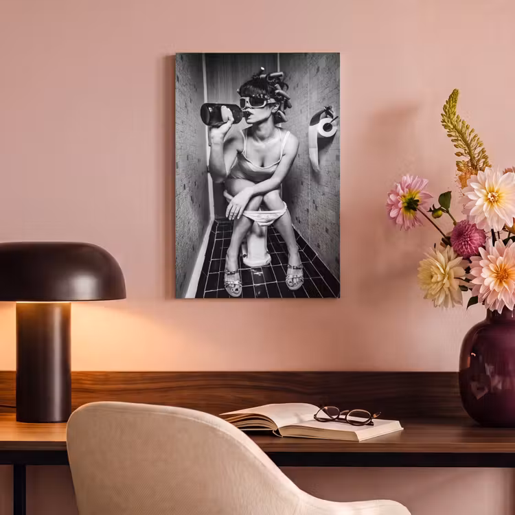 Canvas schilderij - Vrouw - Drank - Krulspelden — 4