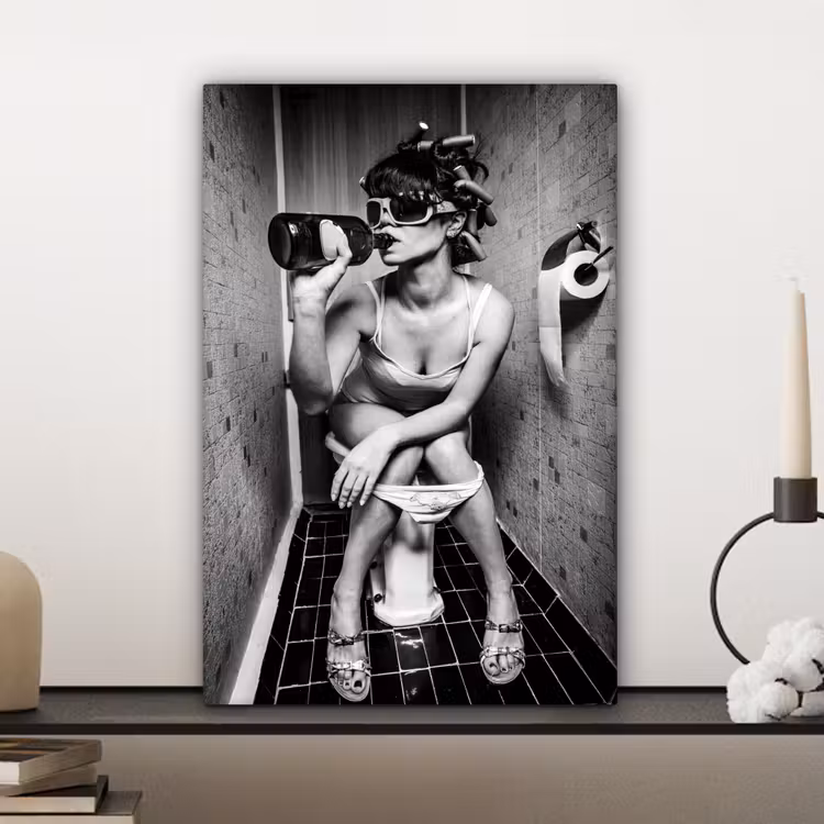 Canvas schilderij - Vrouw - Drank - Krulspelden — 5