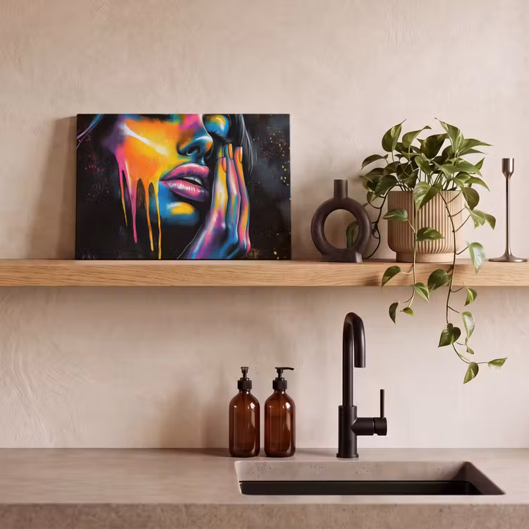 Canvas schilderij - Vrouw - Gezicht - Verf - Kunstzinnig — 3