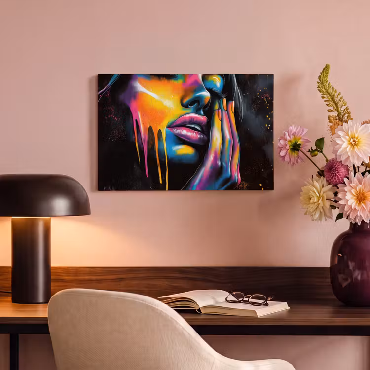 Canvas schilderij - Vrouw - Gezicht - Verf - Kunstzinnig — 4