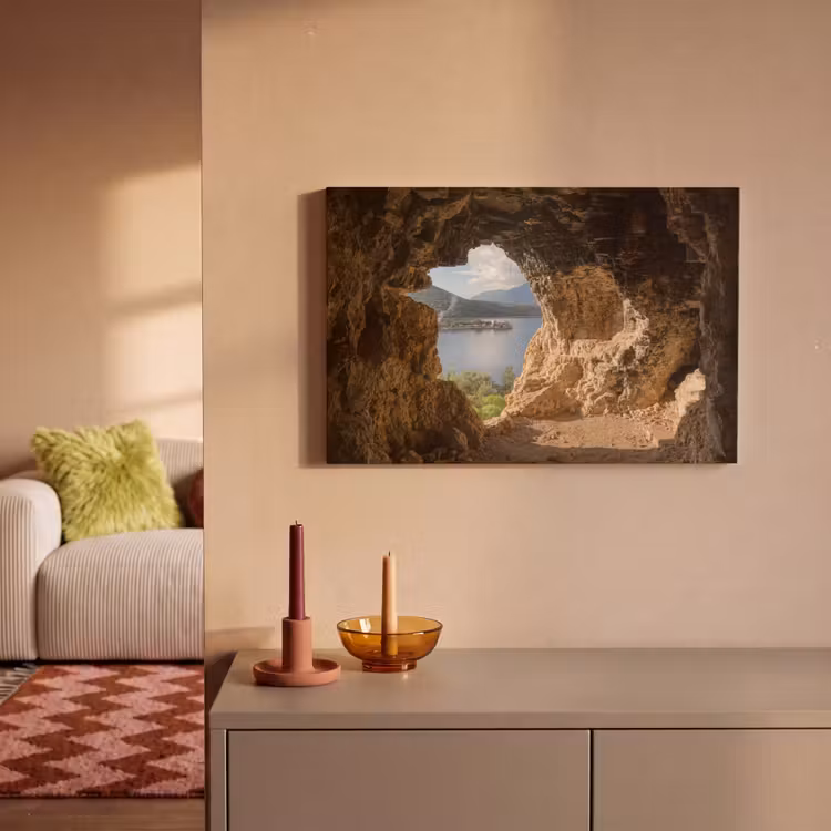 Canvas schilderij - Water - Grot - Natuur - Landschap — 1