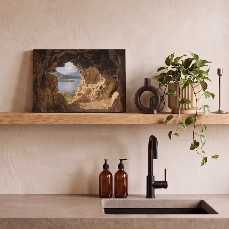 Canvas schilderij - Water - Grot - Natuur - Landschap — 2