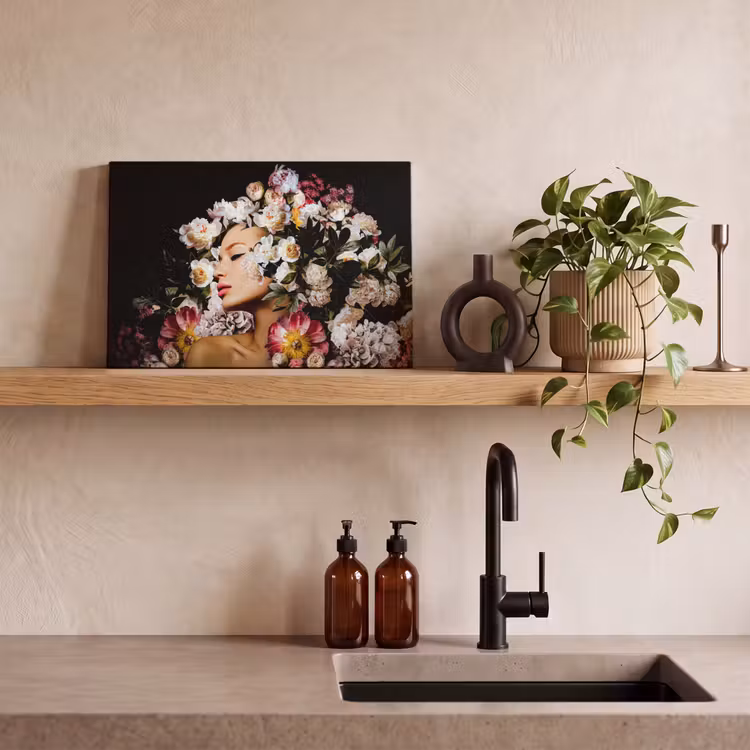 Canvas schilderij - Vrouwen - Bloemen - Rozen - Portret — 3