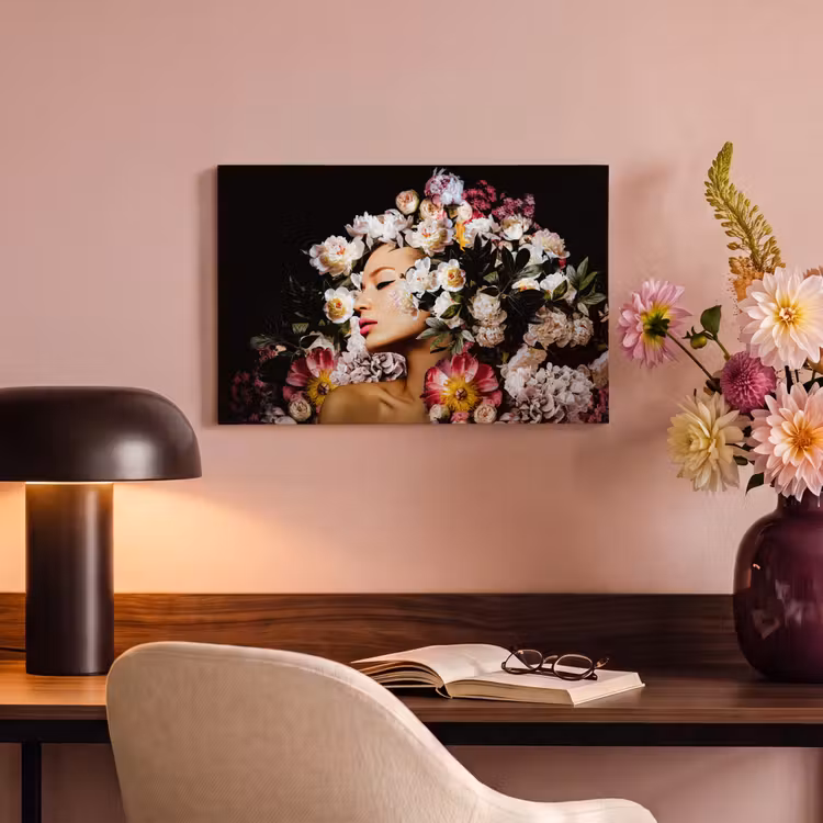 Canvas schilderij - Vrouwen - Bloemen - Rozen - Portret — 4