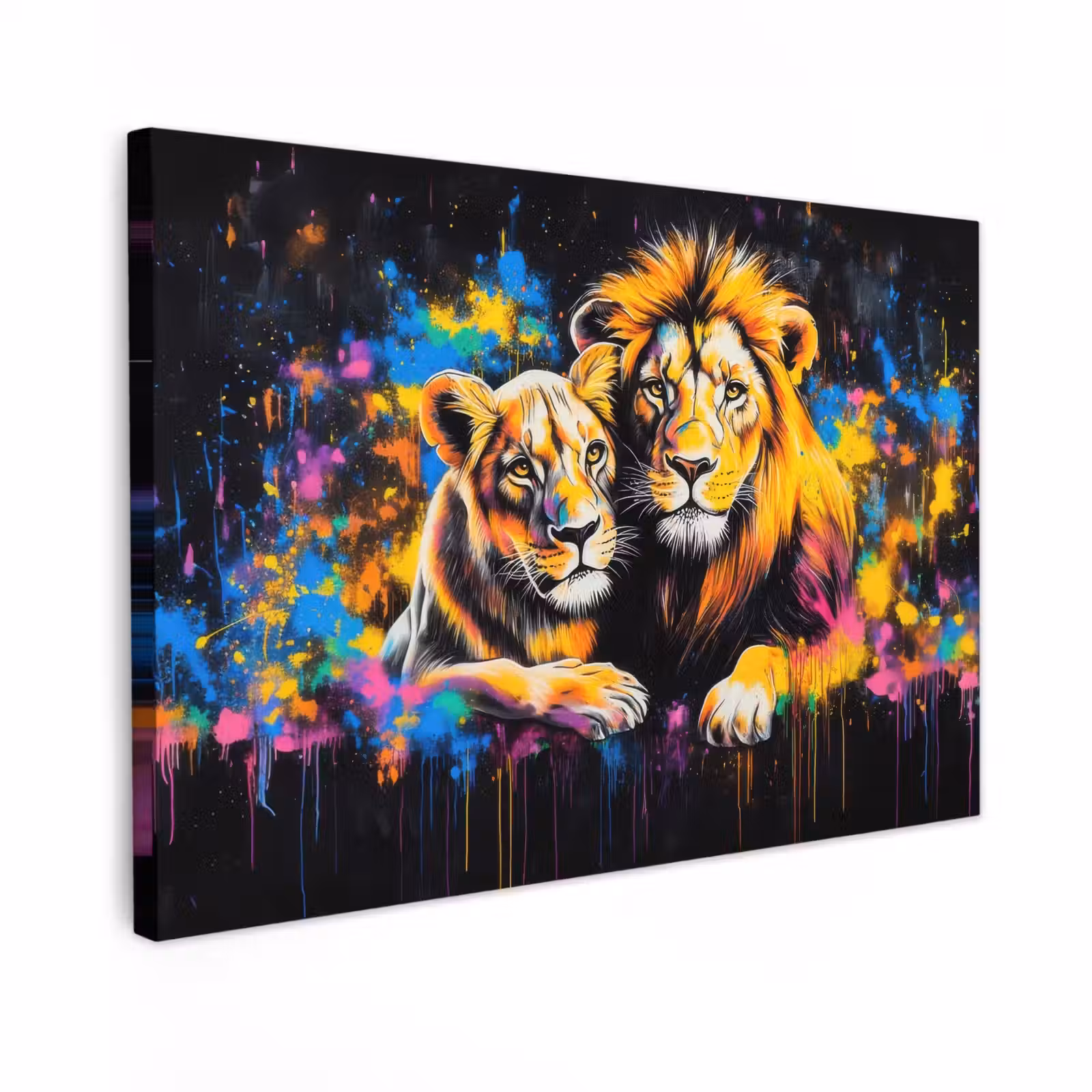 Canvas schilderij - Leeuwen - Schilderij - Kleuren — 1