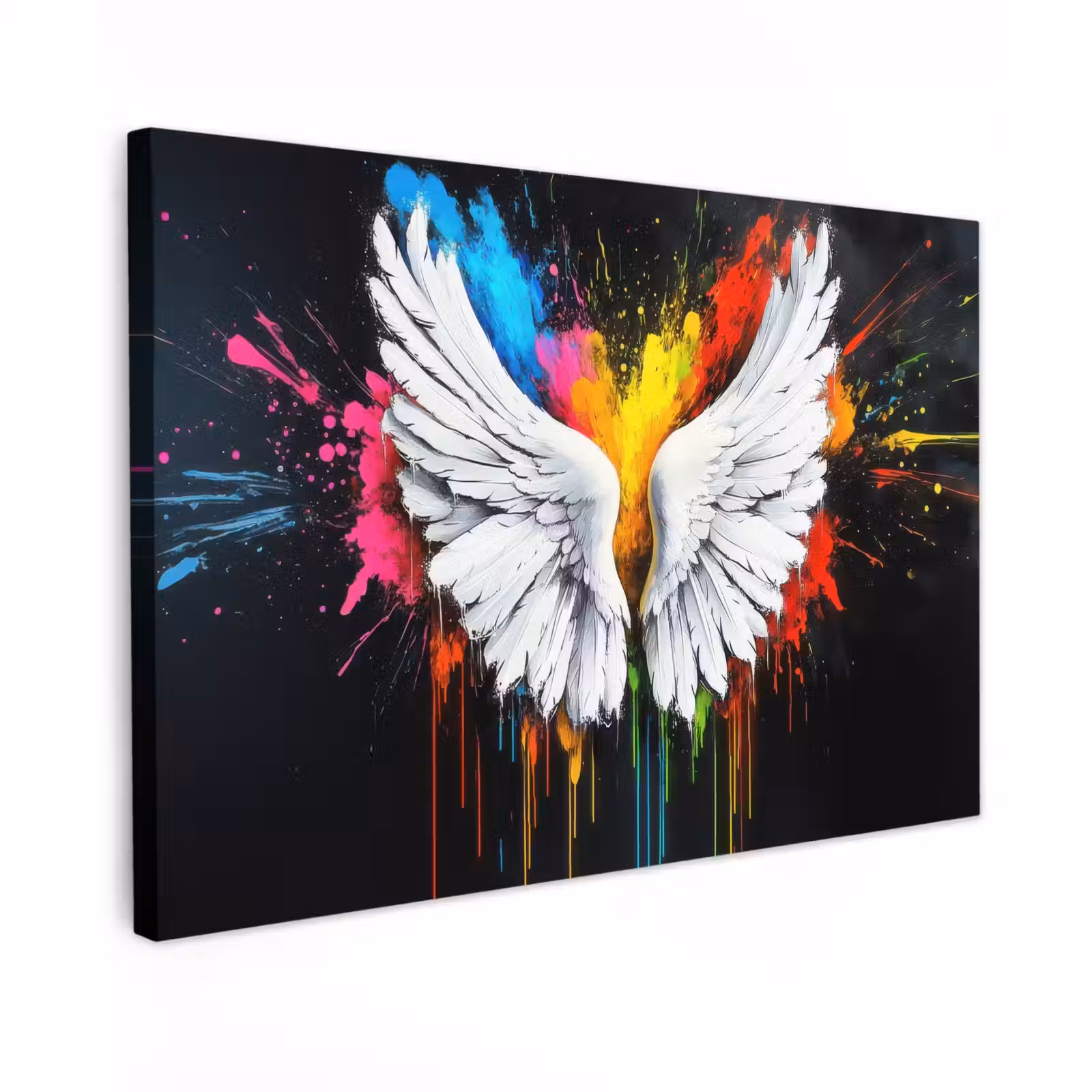 Canvas schilderij - Vleugels - Verfspatten - Kleurrijk — 1
