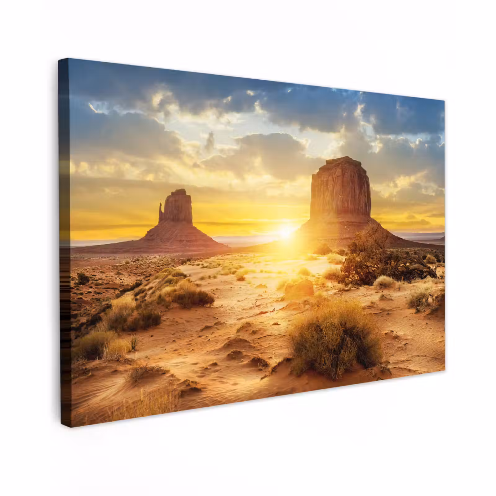 Canvas schilderij - Zonsondergang - Rots - Landschap - Horizon — 1