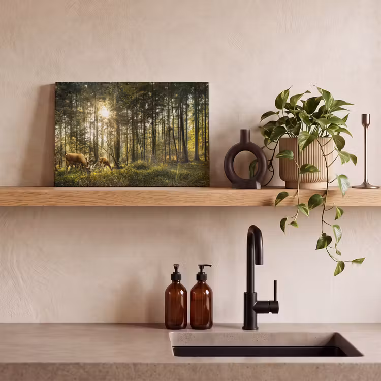 Canvas schilderij - Hert - Natuur - Bos — 3