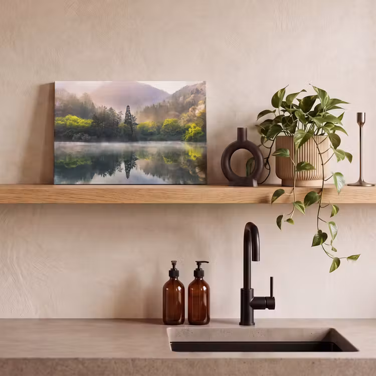 Canvas schilderij - Natuur - Bomen - Bergen - Meer - Water — 3