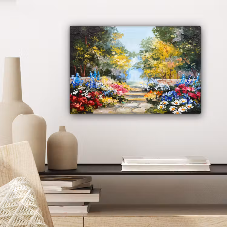 Canvas schilderij - Schilderij - Bloemen - Natuur - Olieverf — 5