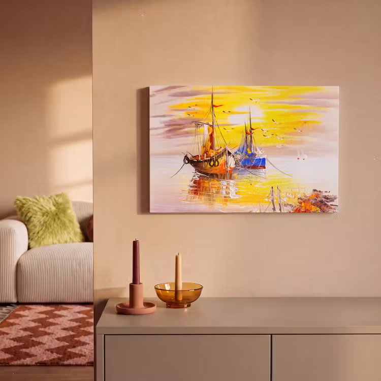 Canvas schilderij - Schilderij - Boot - Water - Olieverf — 2