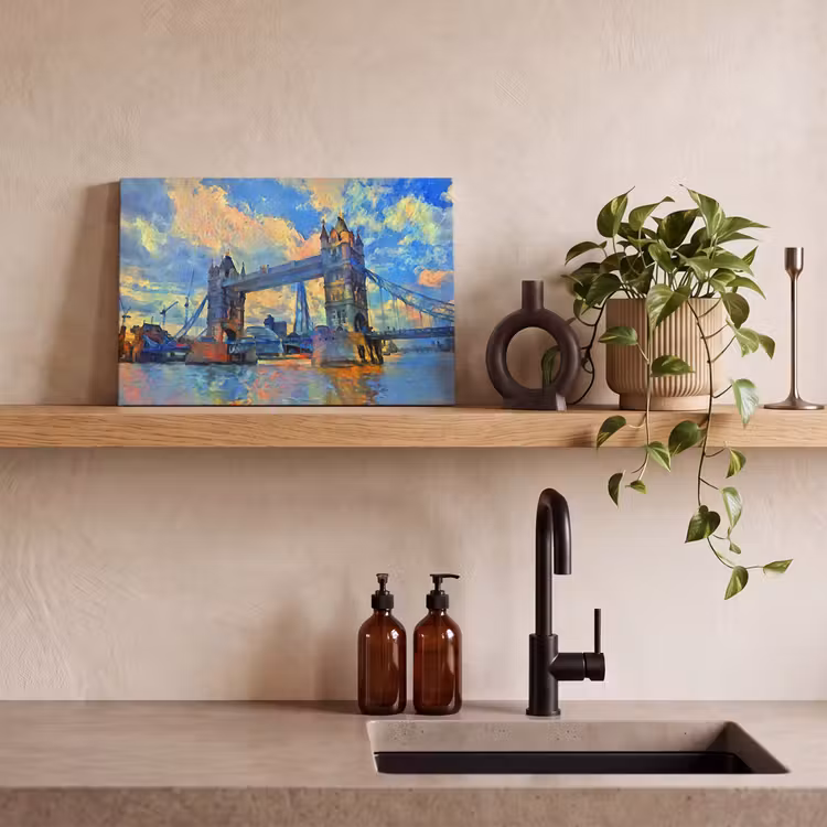 Canvas schilderij - Schilderij - Londen - Brug - Olieverf — 3