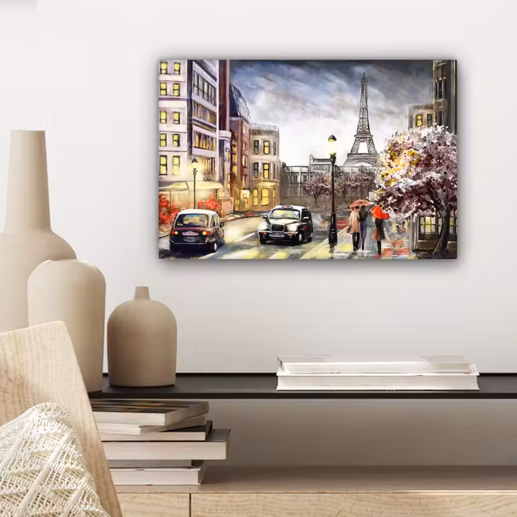Canvas schilderij - Schilderij - Parijs - Frankrijk - Olieverf — 5
