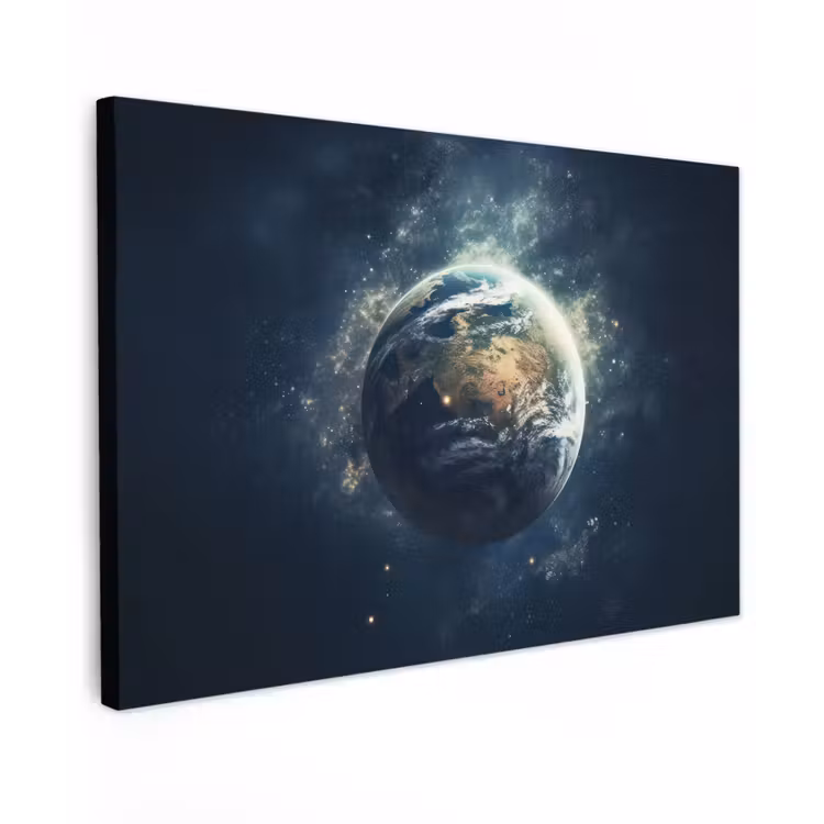 Canvas schilderij - Ruimte - Aarde - Sterren - Heelal — 1
