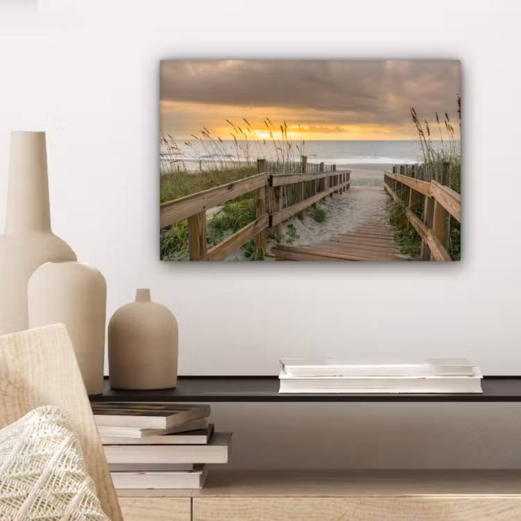 Canvas schilderij - Strand - Zee - Duin - Pad — 5