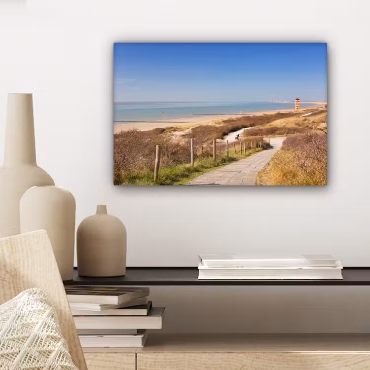 Canvas schilderij - Strand - Zee - Vuurtoren - Nederland — 5
