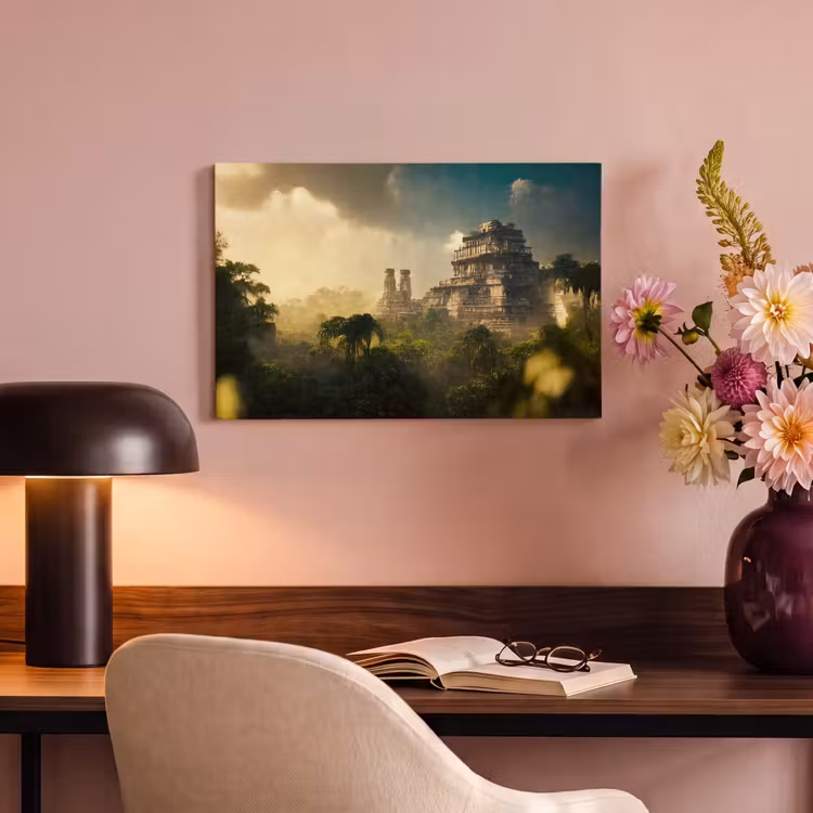 Canvas schilderij - Tempel - Jungle - wolken - Lucht - Natuur — 4