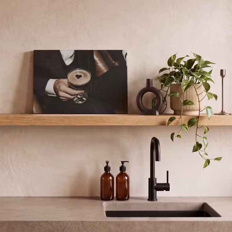 Canvas schilderij - Hartje - Cocktail - Espresso Martini - Hand — 3