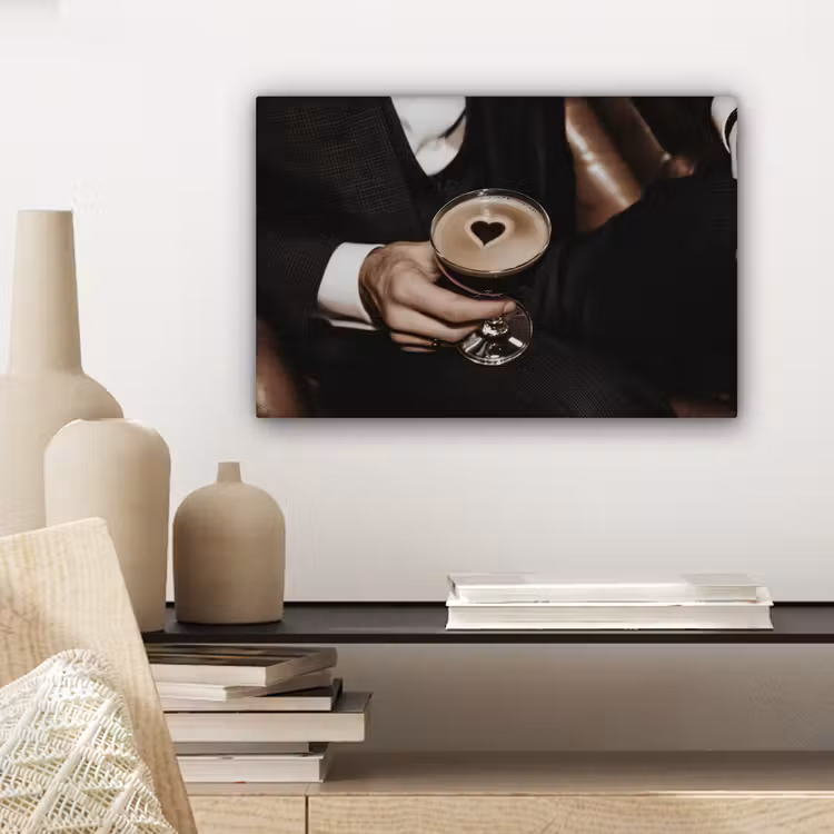 Canvas schilderij - Hartje - Cocktail - Espresso Martini - Hand — 5