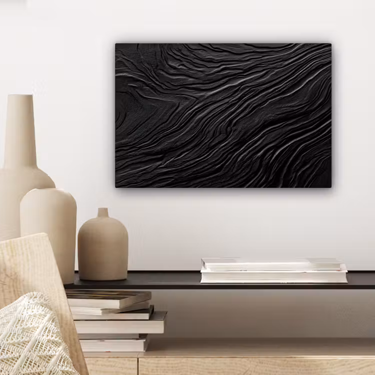 Canvas schilderij - Zwart - Abstract - Hout — 5