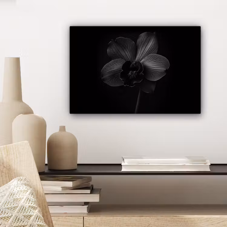 Canvas schilderij - Zwart - Bloem - Orchidee — 5