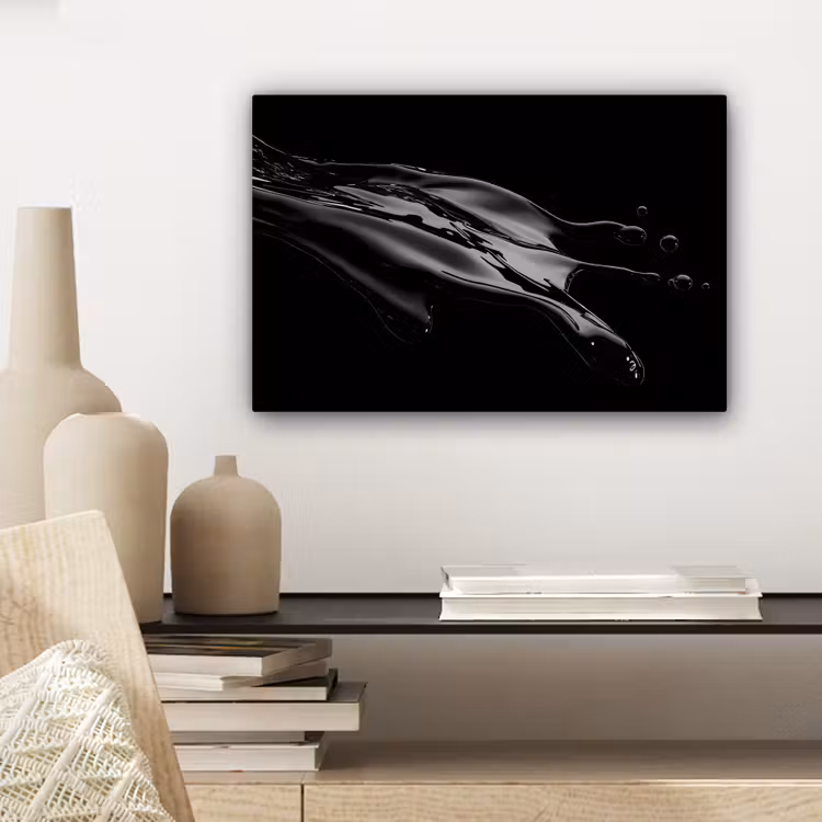 Canvas schilderij - Zwart - Splash - Water — 5