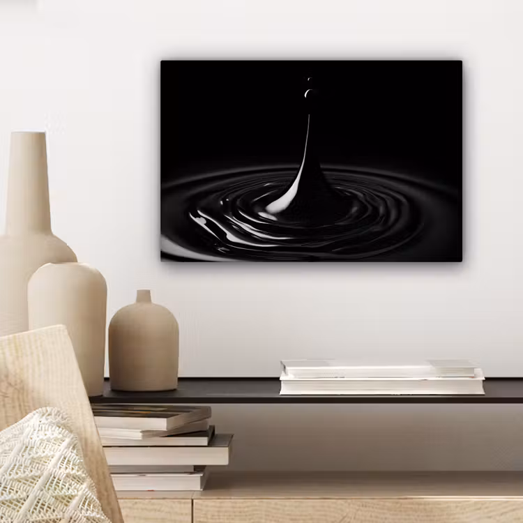 Canvas schilderij - Zwart - Water - Druppel — 5