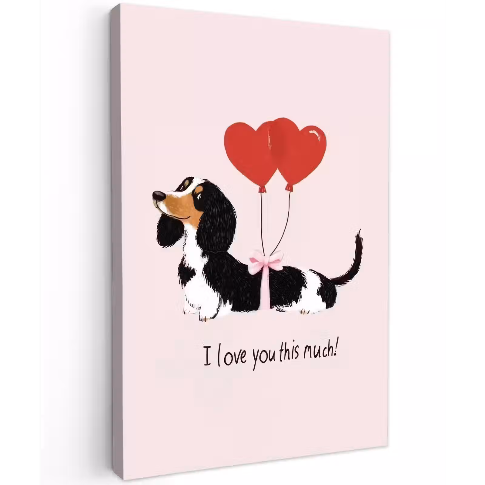 Canvas schilderij - Hond - Teckel - Valentijn - Love — 1