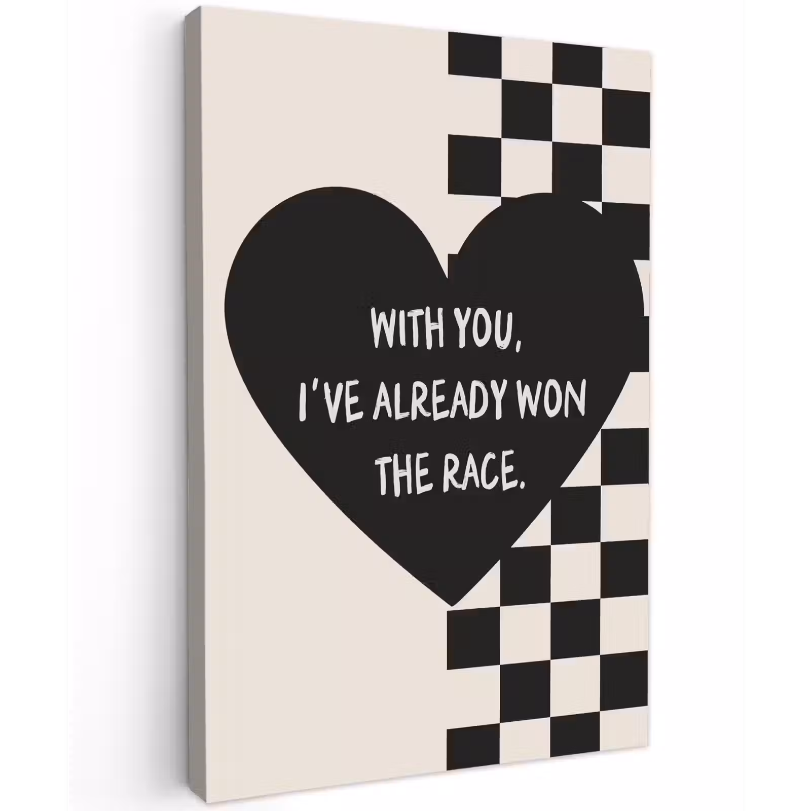 Canvas schilderij - Liefde - Beige - Race — 1