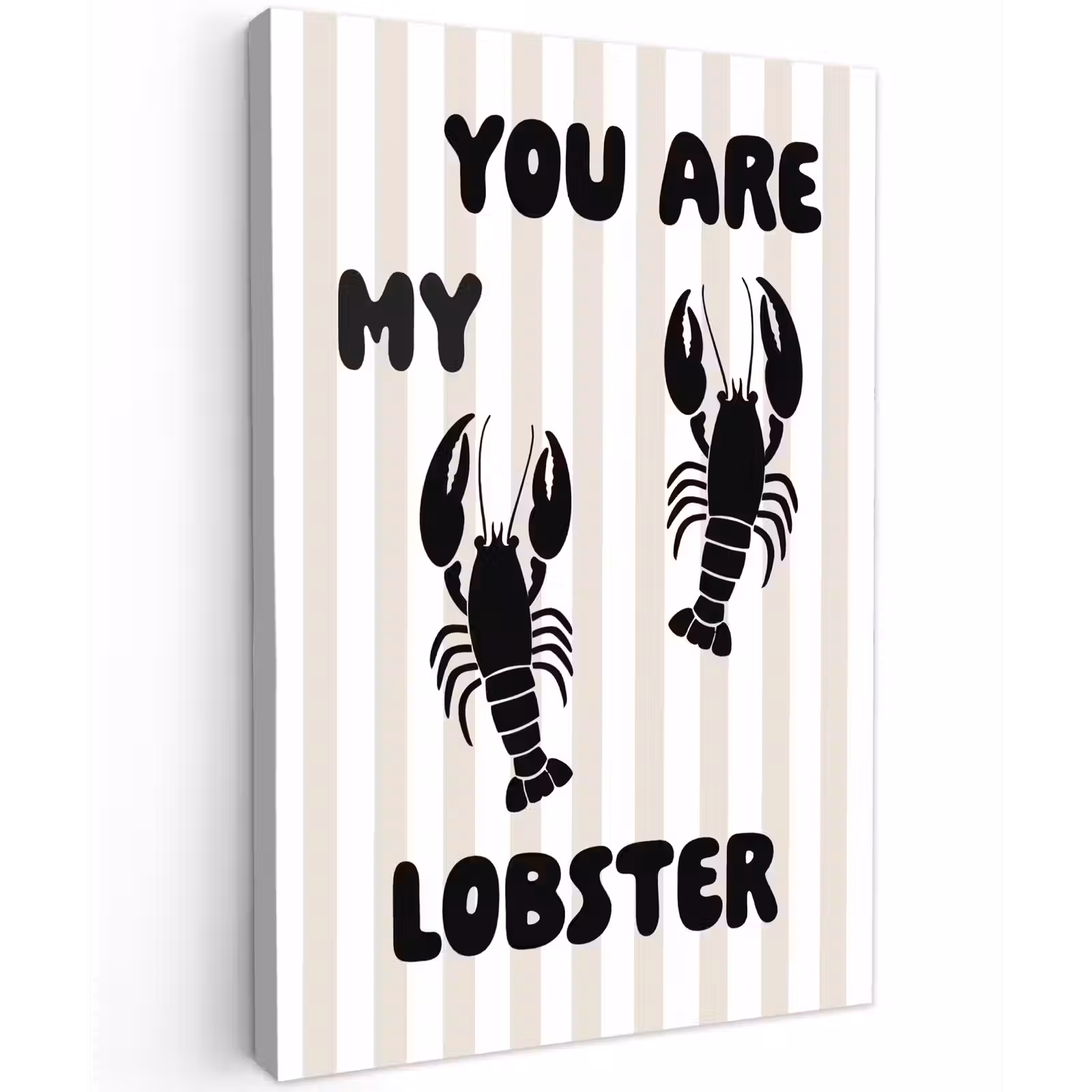 Canvas schilderij - Lobster - Beige - Minimalistisch — 1