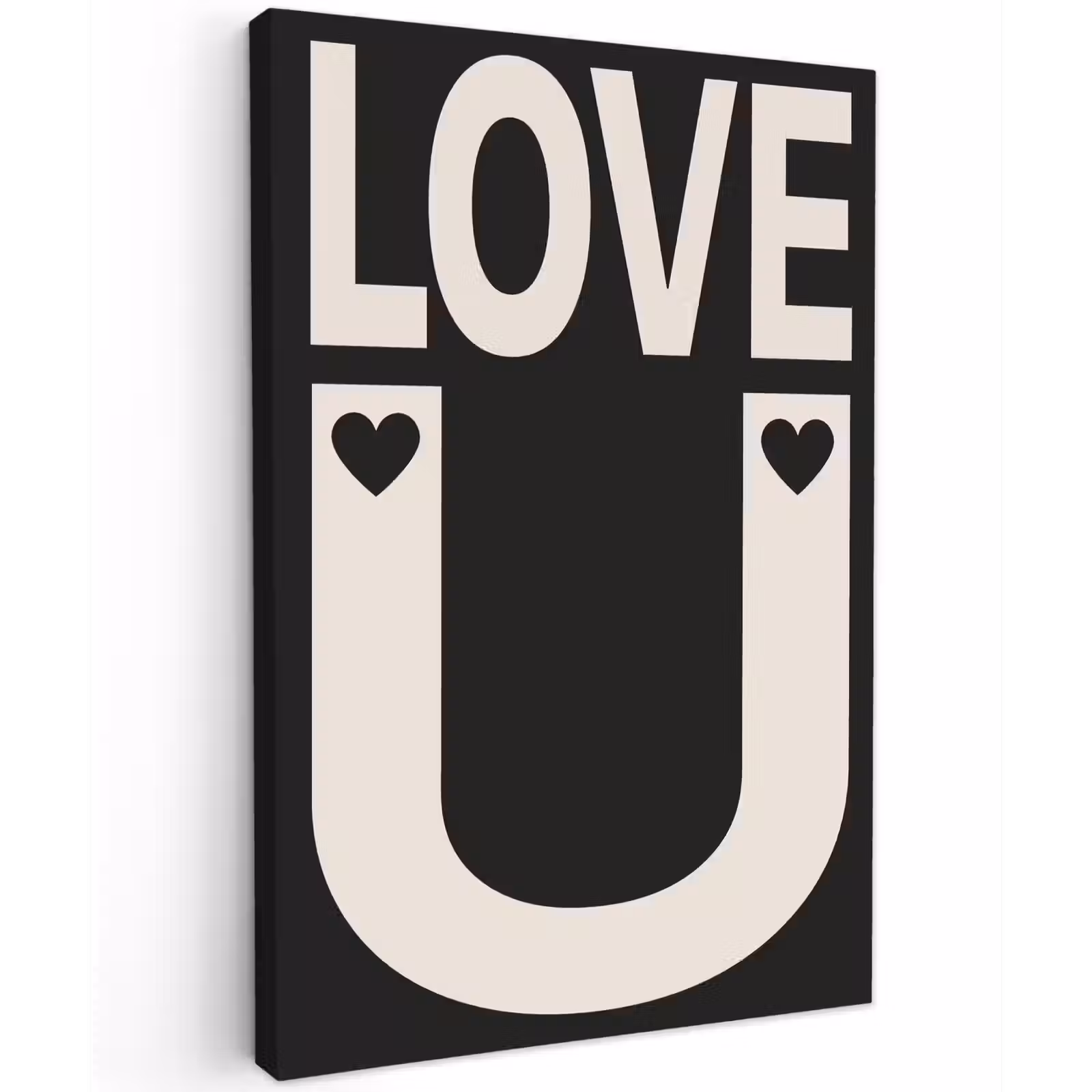 Canvas schilderij - Love - Zwart - Minimalistisch — 1