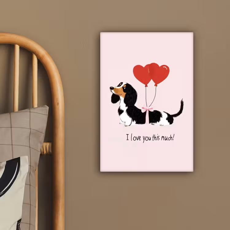 Canvas schilderij - Hond - Teckel - Valentijn - Love — 3