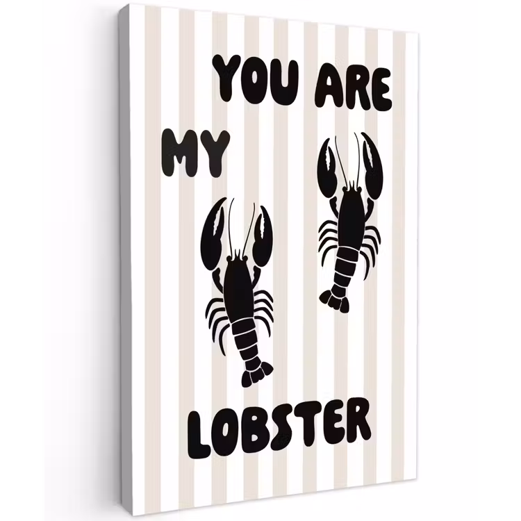 Canvas schilderij - Lobster - Beige - Minimalistisch — 1