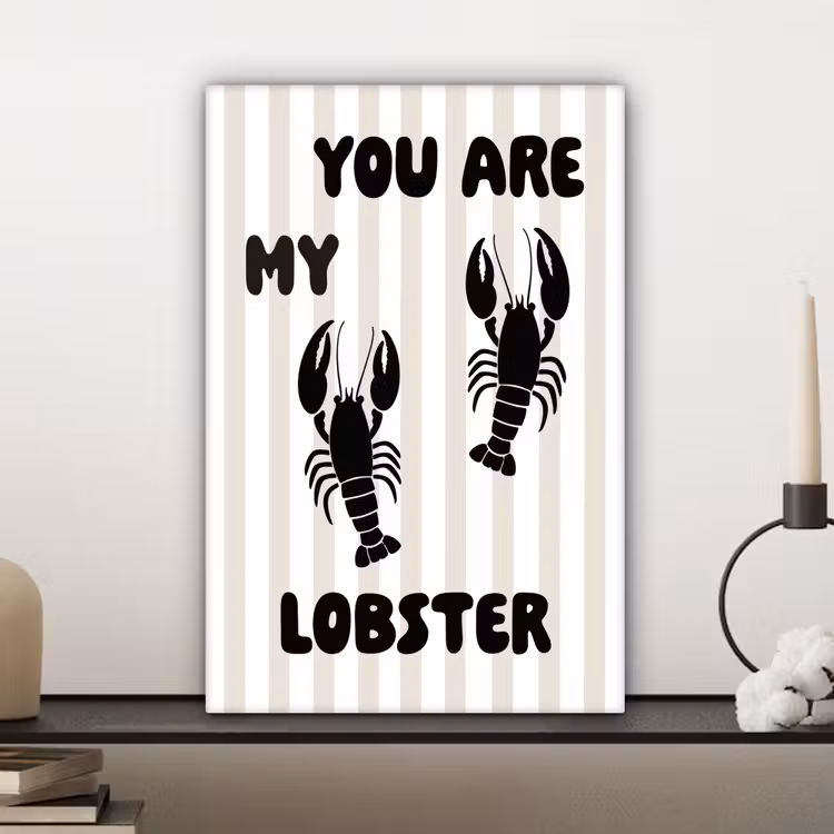 Canvas schilderij - Lobster - Beige - Minimalistisch — 5