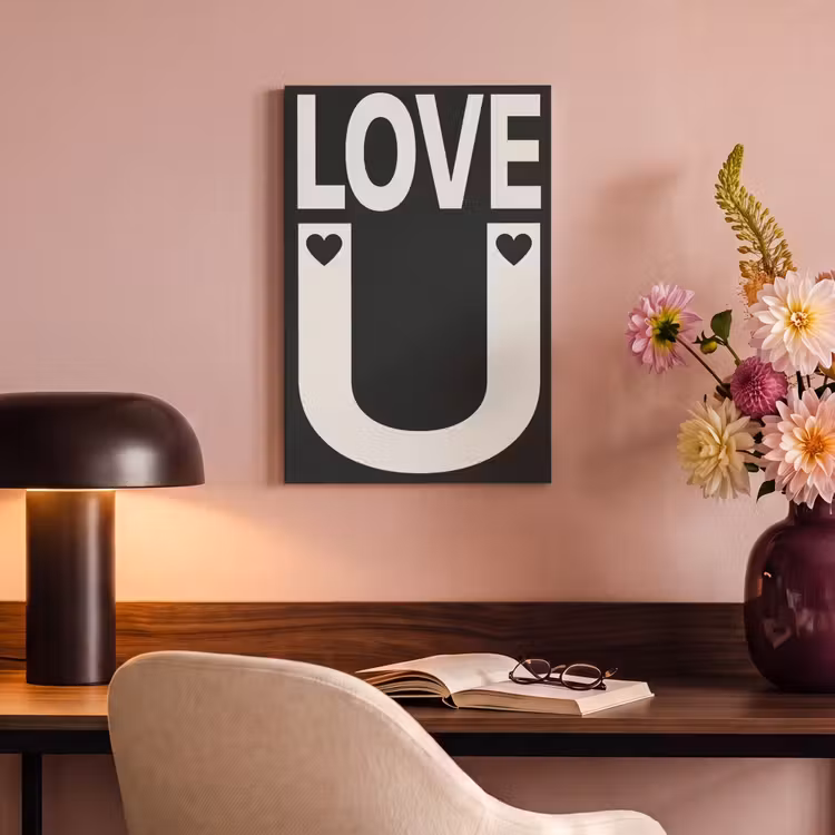 Canvas schilderij - Love - Zwart - Minimalistisch — 4