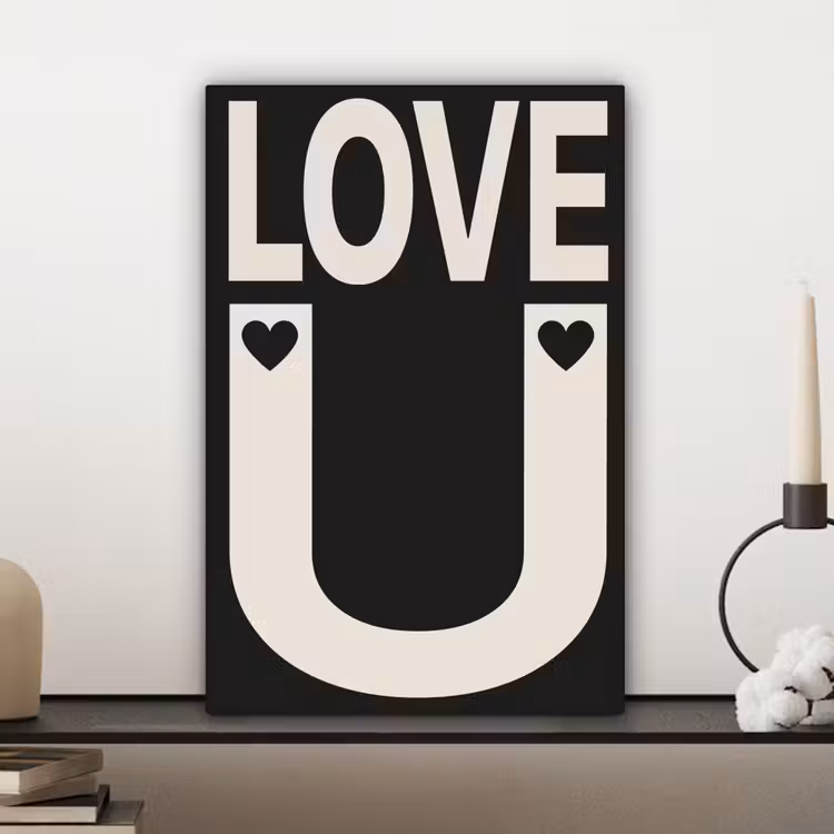 Canvas schilderij - Love - Zwart - Minimalistisch — 5