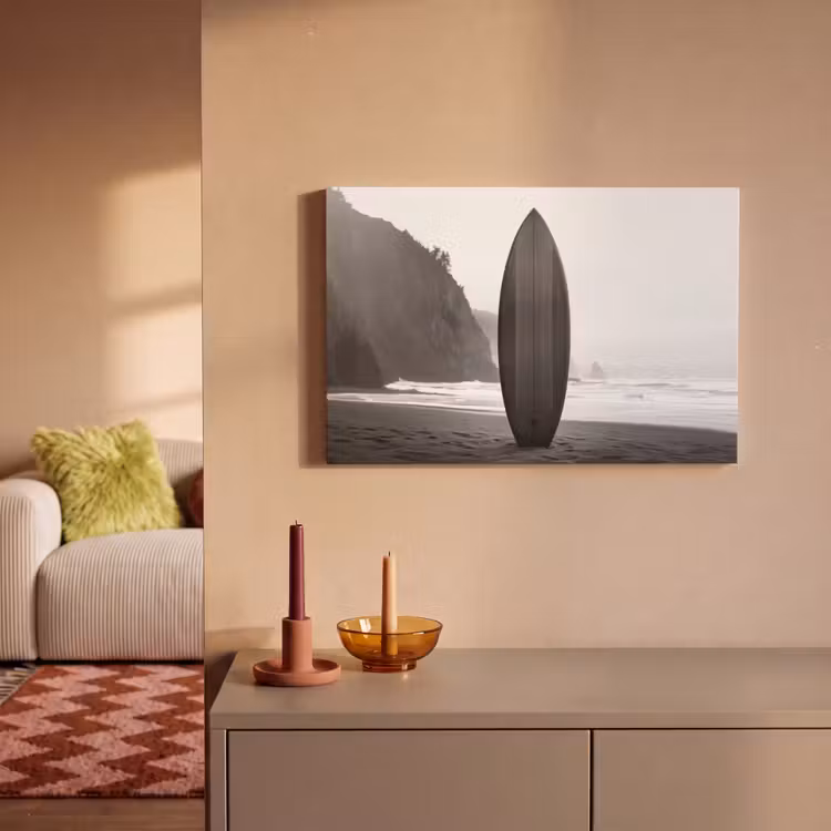 Canvas schilderij - Surfplank - Zand - Zee — 2